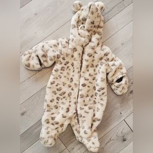 Faux fur baby snow suit